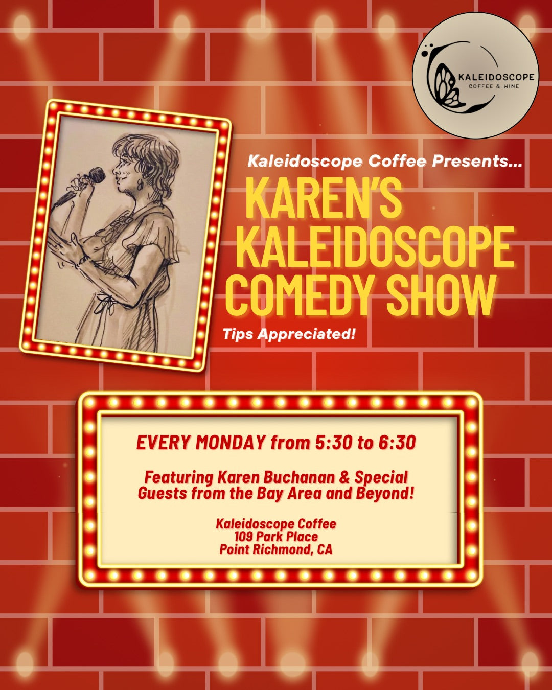 Stand Up Comedy at Kaleidoscope Coffee in San Francisco, CA