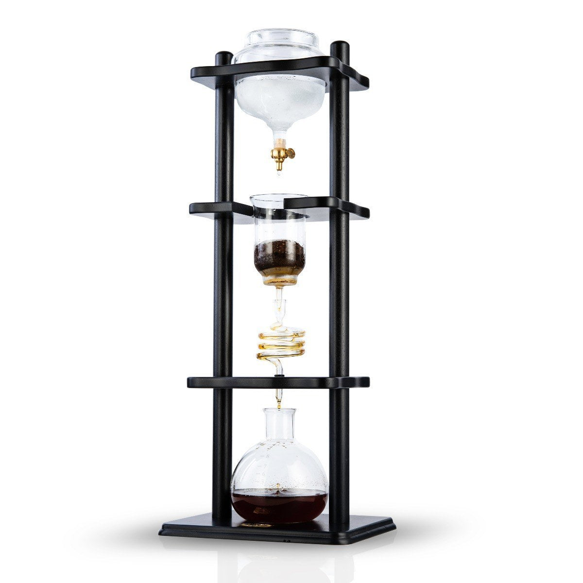 Yama 6-8 Cup Cold Brew Tower Straight Black Wood Frame (32oz